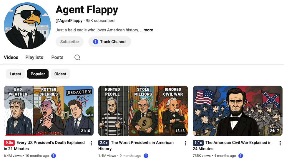Agent Flappy — 2D animated channel